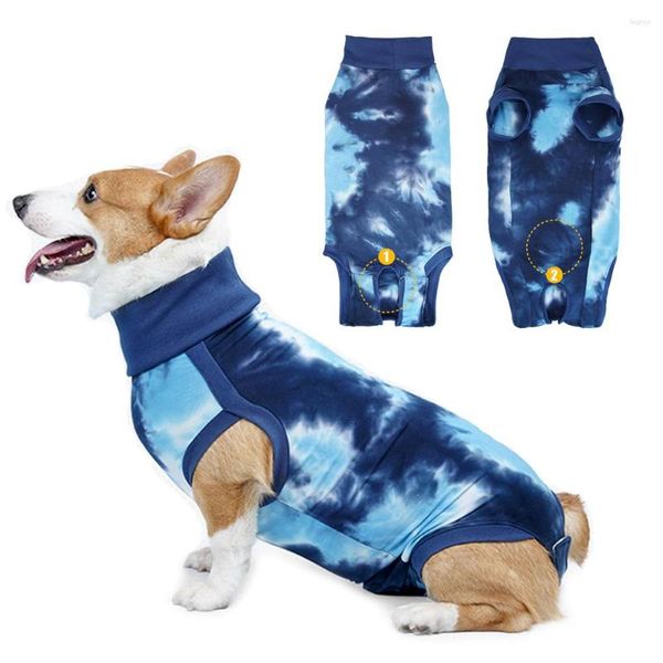 Vêtements pour chiens, combinaison de récupération pour chiens, teints par nouage, chemise professionnelle pour animaux de compagnie, bandages pour blessures abdominales, gilet anti-léchage