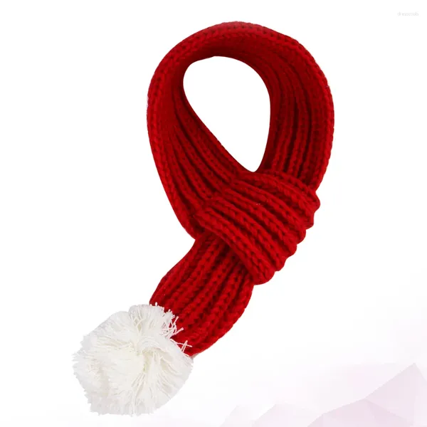 Vêtements pour chiens Collier rouge Écharpe coupe-vent Chat Tricot Bandana Po Prop Vacances Hiver Toilettage Foulard chaud pour pull