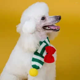 Abbigliamento per cani Striscia rossa/verde Decorazione creativa per animali domestici Maglia morbida per tenere al caldo Sciarpe per gattini Accessori Sciarpa per gatti Natale