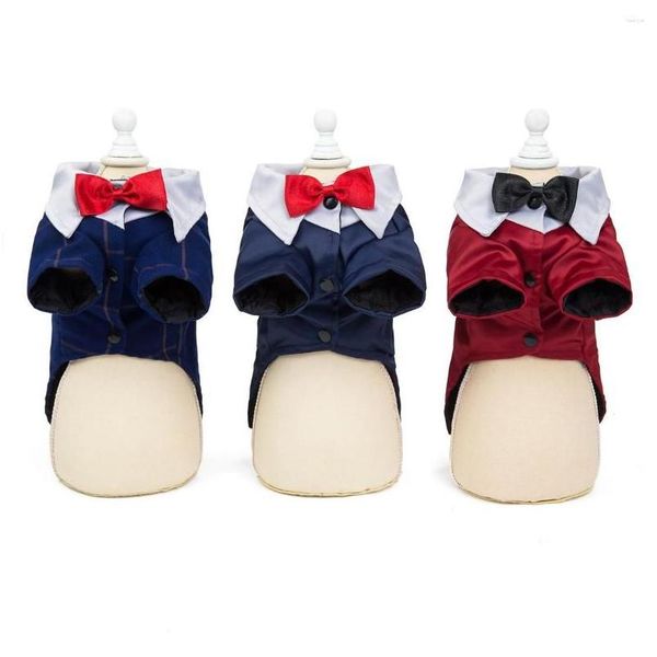 Vêtements De Chien Rouge Beau Costume Vêtements Costume De Mariage Bleu Gentleman Smoking Noeud Papillon Chiot Western-Style 5 Tailles Pour Petits Chiens Drop D Dhqdy