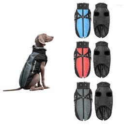 Vêtements pour chiens manteau réfléchissant vêtements épais chiens harnais gilet imperméable vêtements pour animaux de compagnie avec col en fourrure grande tenue de berger