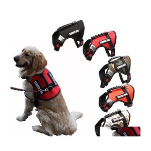 Hondenkleding Reflecterend canvas Big Harness Service Vest Ademblage verstelbare handgreep Controle Veiligheid Wandelen voor middelgrote grote honden Dro Dh8oz