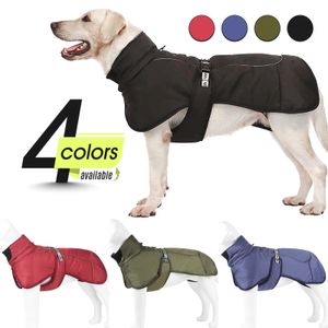 Vêtements pour chiens Manteaux réfléchissants pour temps froid pour chien Manteau d'hiver à col haut réglable Veste de pluie pour chien en plein air Vêtements avec boucle 231129