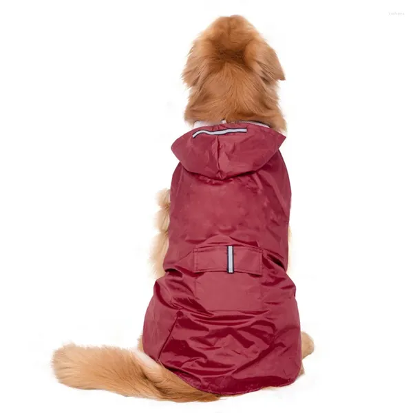 Ropa para perros Chubasqueros reflectantes con capucha para mascotas Perros grandes Ropa impermeable Chubasquero Poncho para cachorros (rojo 4XL)