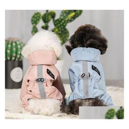 Vêtements de chien imperméable réfléchissant nuit marche manteau de pluie pour petits chiens vêtements imperméables Chihuahua Labrador combinaison à capuche Drop livrer Otkrd