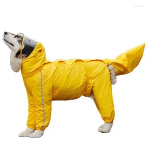 Giacca antipioggia con strisce riflettenti per abbigliamento per cani, impermeabile di sicurezza in poliestere di grandi dimensioni, Golden Retriever Labrador Husky