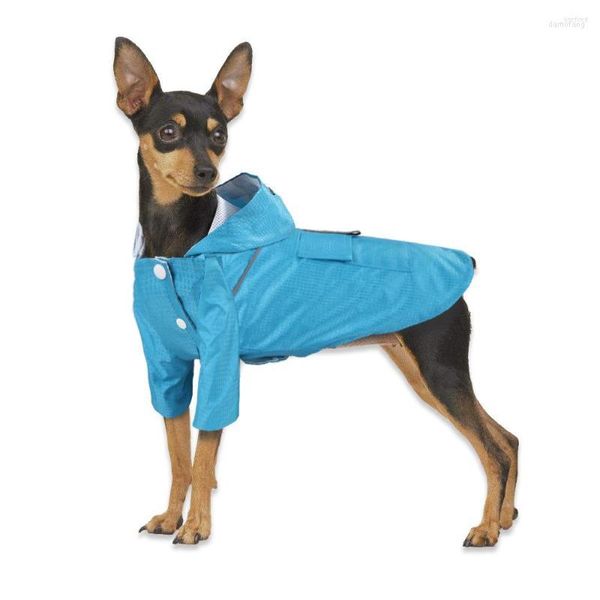 Ropa para perros Cinta reflectante Impermeable grande Abrigo para perros con capucha Mono impermeable para lluvia para chaqueta de cachorro pequeño mediano