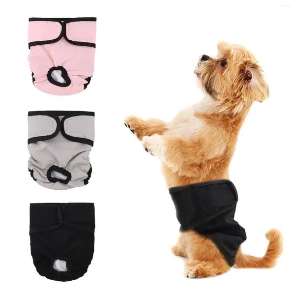 Ropa para perros Pañales reutilizables 3 paquetes de pañales lavables para perros femeninos S / M / L Tamaño Pañal ajustable