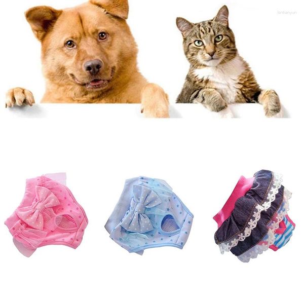 Ropa para perros Pantalones fisiológicos reutilizables Suministros para mascotas Princesa menstrual Bragas Pañal Ropa de arco transpirable