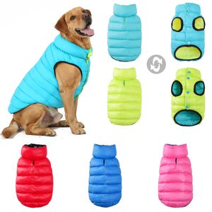 Hondenkleding Omkeerbare jaskleding Winterwarme jas voor kleine grote honden Waterdicht dik vest Jumpsuit Golden Retriever-vest 230915