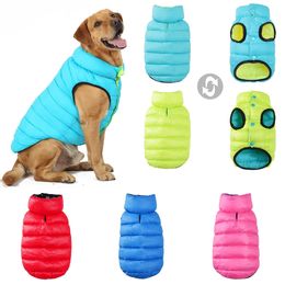 Vêtements pour chiens Manteau de chien réversible vêtements d'hiver veste chaude pour petits grands chiens imperméable épais gilet combinaison Golden Retriever gilet 231101