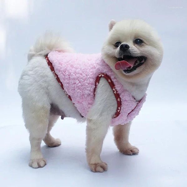Vêtements pour chiens Vêtements pour animaux de compagnie réversibles pour petits chiens épaissir polaire hiver chaud manteau chiot chat gilet caniche Shih Tzu Chihuahua tenues