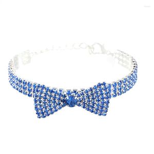 Chien Vêtements Strass Bowknot Collier Mignon Bling Chiot Pour Petits Chiens Cristal Étincelant Bijoux Collier Cadeaux Fille Accessoires Pour Animaux