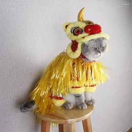 Vêtements pour chiens basculant en velours chinois lion lion soft chaleur cosplay costume dragon style confortable