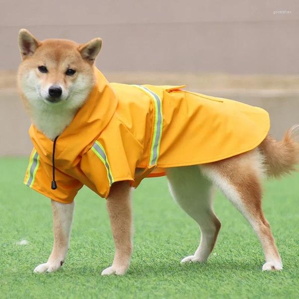 Appareils pour chiens S-5xl Pet Raincoat Petit poncho étanche moyen avec une couche de strip réfléchissante chiot extérieur