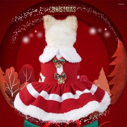 Appareils pour chiens S M L XL Christmas Santa Claus Jupe Coton Coton Amosphère festive pour l'automne Saleur d'hiver Petit animal de compagnie moyen