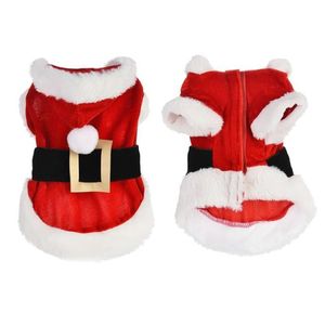 Vêtements de chien Santa Pet Costume Vêtements de Noël pour petits chiens d'hiver Manteau à capuche Vestes Chiot Chat Vêtements Chihuahua Yorkie Outf266n