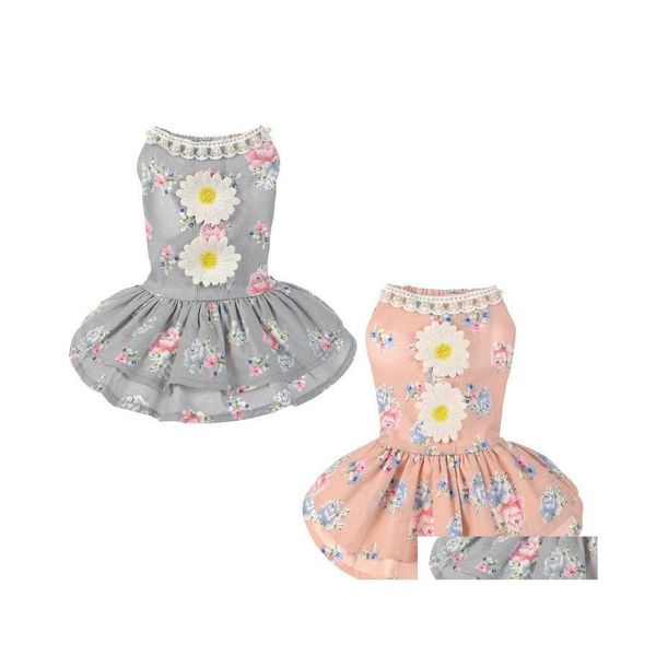 Vêtements de chien vente chat arc tutu robe dentelle jupe animal de compagnie chiot princesse costume vêtements petit joli joli drop livraison maison jardin supp dhro2