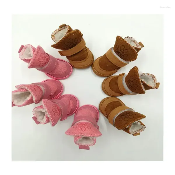 Vêtements pour chiens Vente de chaussures d'hiver chaudes pour petits chiens Bottes de neige antidérapantes pour chats Chihuahua Shih Tzu Mascotas