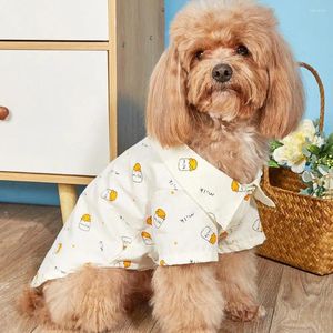 Chemise de vêtements pour chiens Design de revers beaux boutons faciles à porter adorable robe en polyester bouteille d'alimentation imprimé accessoires d'été
