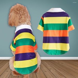 Hondenkleding Shirt Mooie wasbare reverskraag Strepenpatroon Huisdier Kat Tweebenige blouse Dagelijks gebruik T-shirt