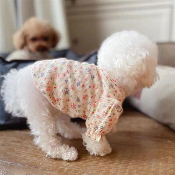 Vêtements de vêtements pour chiens vêtements pour animaux de compagnie rond coule de motif floral élégant