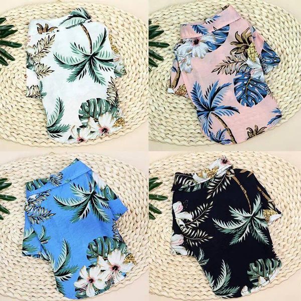 Vêtements pour chiens Chemises Vêtements d'été Gilet de plage Vêtements pour animaux de compagnie T-shirt floral hawaïen pour petit chat Chihuahua #1