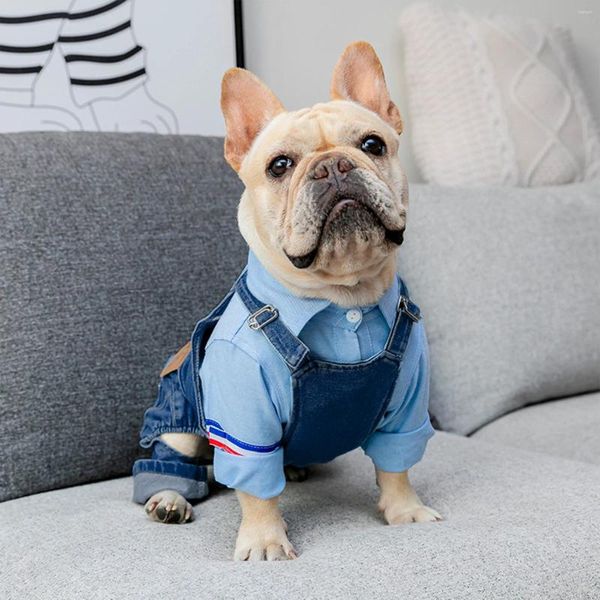 Chemises de vêtements pour chiens fixer des vêtements en denim Salopets Puppy Jean Vestes Sling Jumps Costumes Fashion Blue Pants Vêtements pour chiens chats