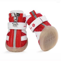 Vêtements de chien chaussures respirant maille anti-dérapant bottes de chiot avec fermetures à glissière Sports de plein air animaux de course pour petits chiens Chihuahua Pug