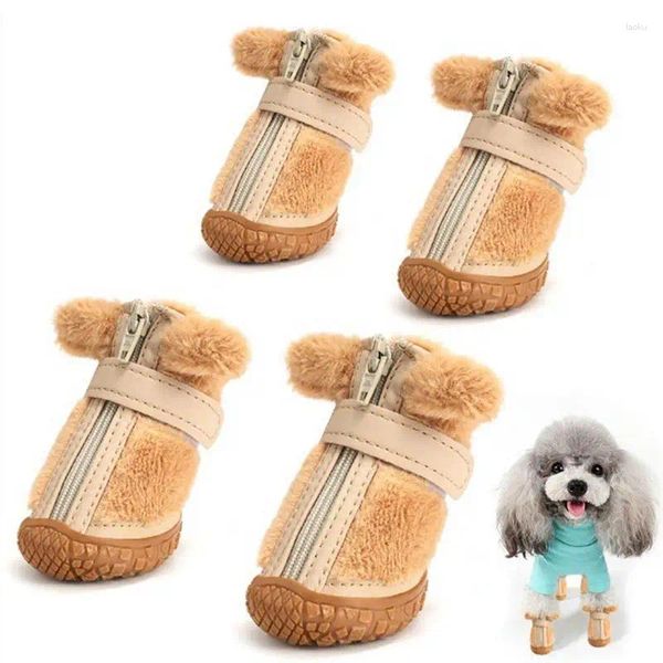 Zapatos de ropa para perros Perros de tamaño pequeño Invierno antideslizante para calidez y comodidad Transpirable Caminando Cachorro Gato