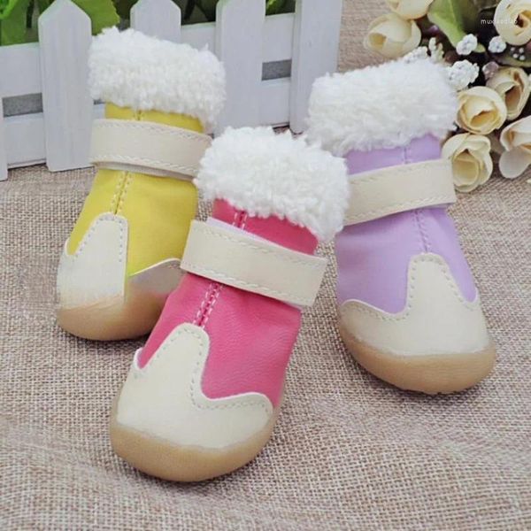 Chaussures de vêtements pour chiens Teddy Pet Puppy Ne tombe pas des bottes de pluie Baskets d'hiver pour petits chiens