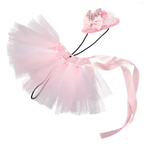 Vêtements pour chiens Robes courtes Costume de Pâques Tutu avec chapeau pour couvre-chef Vêtements d'été pour animaux de compagnie Costumes de mangeur rose Princesse