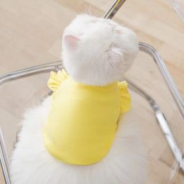 Abbigliamento per cani Vestiti semplici per gatti T-shirt sottile a collo alto Cucciolo a due zampe senza peli Piccolo