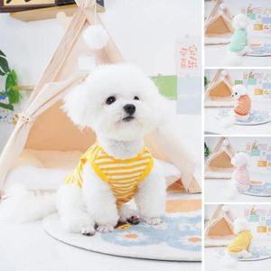 Vêtements pour chiens Simple Gilet pour animaux de compagnie Non-décoloration Rayé Respirant Dress-Up Été