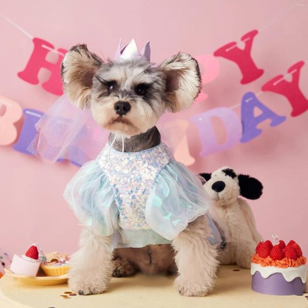 Jupe de vêtements de chien belle pêche pour animaux de compagnie chiot princesse bling anniversaire célébrer la robe jolies vêtements