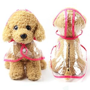 Hondenkleding Kleine en middelgrote regenjas transparante waterdichte PVC -jas voor Pet Dogs Puppy 6 ColorsDog