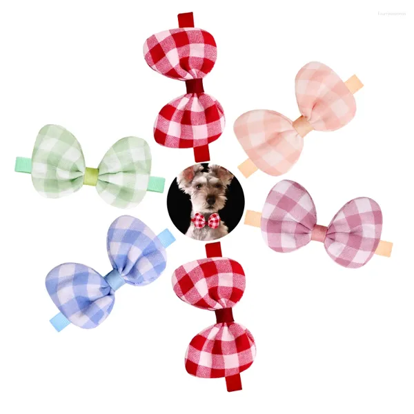 Ropa para perros Pequeña pajarita Fahion Lindos accesorios para mascotas Samll Cat Puppy Bowties Collar Estilo de cuadrícula Suministros para perros