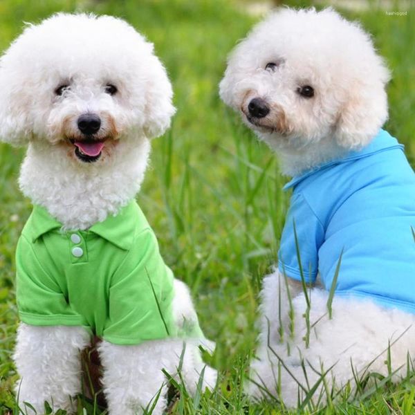 Vêtements pour chiens Petits vêtements Printemps Été Breakable Casual Puppy Kitty Polo Chemise Teddy Pet Tissu Costumes doux XS-XL