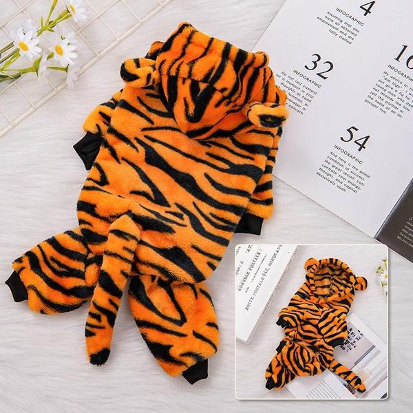 Appareils pour chiens petits vêtements tigre cos quatre pattes d'automne d'automne vêtu chat peddy Corky chiot animal de compagnie déguise kawaii