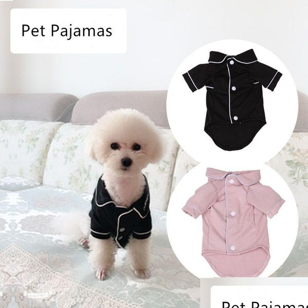 Chien Vêtements Petit Manteau Pet Chiot Pyjamas Noir Rose Filles Caniche Bichon Teddy Vêtements Noël Coton Garçon Bldog Softfeeling Chemises Dhm5J