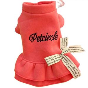 Vêtements pour chiens Petit Chien Chat Robe T-Shirt Lettres Arcs Pet Chiot Pull À Capuche Automne/Printemps Vêtements Vêtements 5 tailles