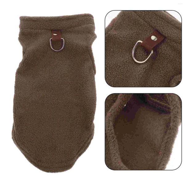 Vêtements pour chiens Petit gilet polaire d'hiver Vêtement sans manches D-Ring Laisse Attachment Gilet