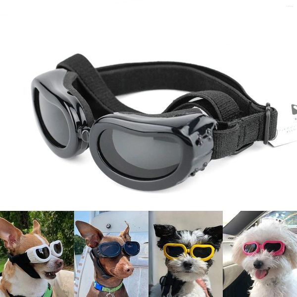 Appareils pour chiens petits lunettes UV Protection réglable claire noir jaune blanc rose rose sungalss de lunettes de chiot de vent facile à usager