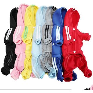 Hondenkleding kleine puppy hoodie kleding trui meisje winter katoen 4 poten jumpsuit fleece sweatshirt voor middelgrote honden drop levering home dhovr