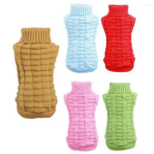 Vêtements pour chiens Petit pull d'hiver manteau de chiot mignon tricoté câble classique col roulé vêtements en tricot pour chiens par temps froid chats