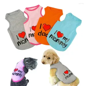 Vêtements pour chiens Petit T-shirt Gilet pour animaux de compagnie Carlin Chiot Chat Chihuahua J'aime Maman Papa Vêtements