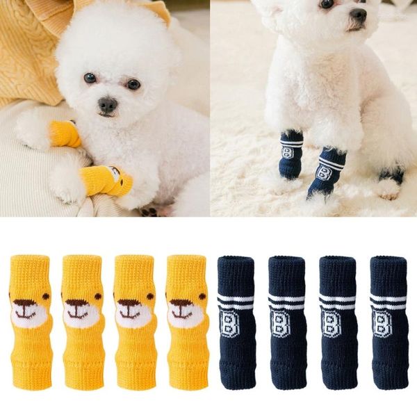 Vêtements pour chiens Chaussettes Genouillères Protecteur pour animaux de compagnie Empêcher les rayures Pour l'intérieur 4 tailles Fit Petits à moyens Chiens Chats