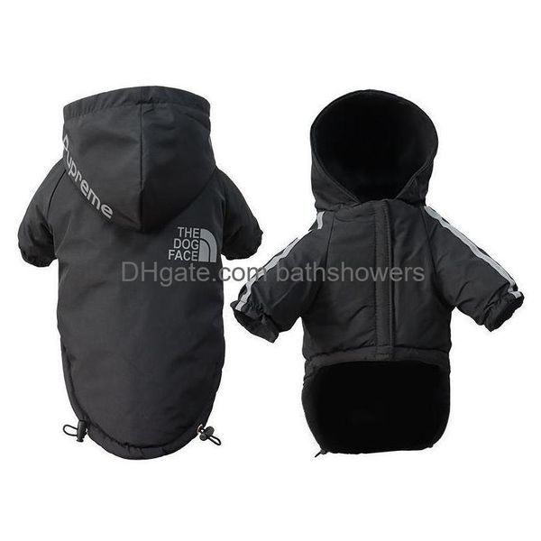 Vêtements pour chiens Chiens doux et chauds Sweat à capuche Designer Doggy Face Pull Manteau d'hiver pour animaux de compagnie Veste Vêtements par temps froid pour Bldog français XL Dr D OTCJT