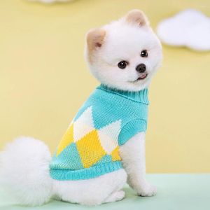 Hondenkleding Zachte kleding Gebreide trui voor huisdieren Warm houden Puppy-trui Kleding Truien met kleurblokken Herfst en winter