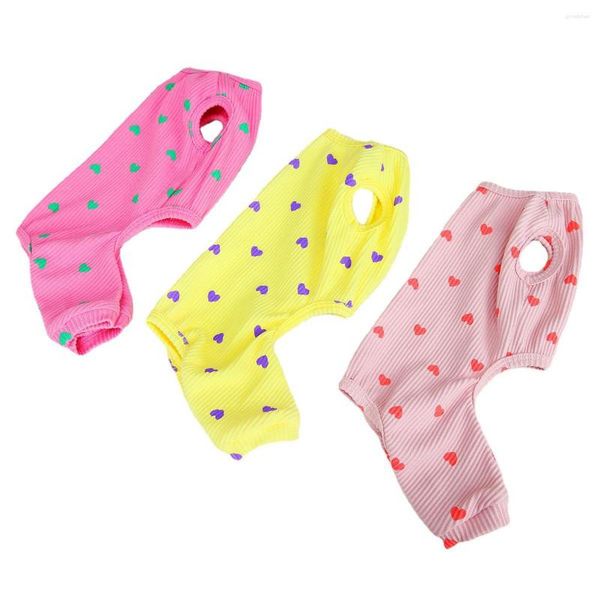 Vêtements pour chiens pyjamas en coton doux pour petits chiens conception d'impression de coeur mignon chiot combinaison T-shirt Pjs Onesie printemps été vêtements pour animaux de compagnie